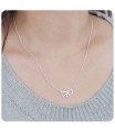 Lovely CZ Bow Silver Necklace SPE-1292